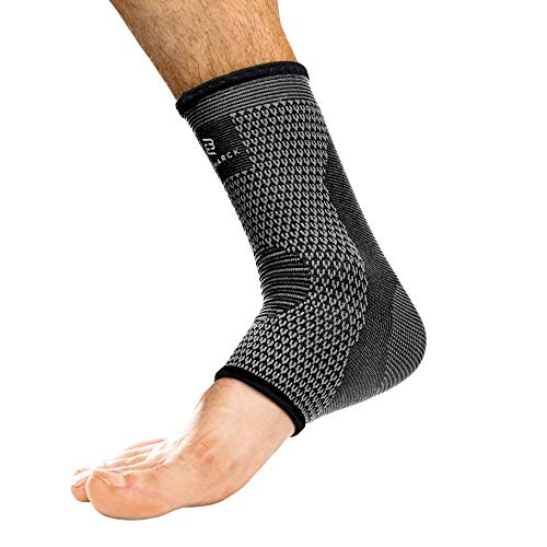 Benmarck Achilles Tendon Support Brace, Plantar Fasciitis Sock, Ankle Compression Sleeve For Running, Tendonitis and Flat Feet Relief (Gray Black, Unisize)