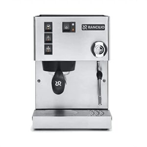 rancilio silvia espresso machine with iron frame and stainless steel side panels, 11.4 by 13.4-inch (stainless steel-updated 2019 model), 0.3 liters