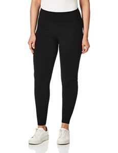 juicy couture women's essential high waisted cotton legging, deep black, large