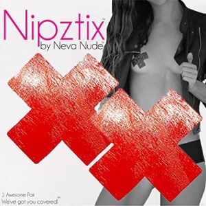 Neva Nude Vixen Red Wet Vinyl Naughty Knix G-String and Nipztix Pasties Set