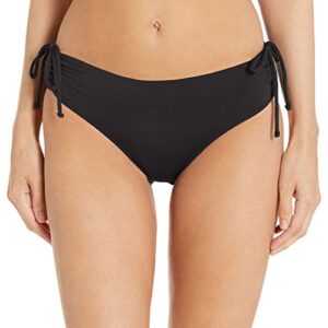 kanu surf women's bikini swimsuit bottoms, black mid-rise, 8