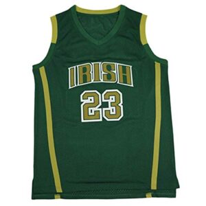 custom men's lebron #23 high school basketball jersey men (green,l)