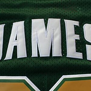 Custom Men's Lebron #23 High School Basketball Jersey Men (Green,L)