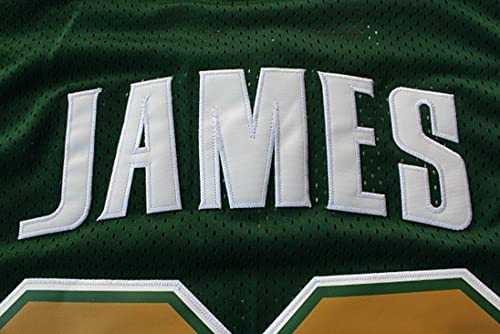 Custom Men's Lebron #23 High School Basketball Jersey Men (Green,L)