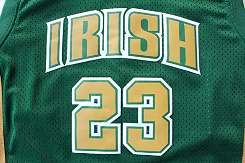 Custom Men's Lebron #23 High School Basketball Jersey Men (Green,L)