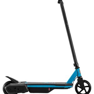 Mongoose React E1 Electric Kids Scooter, Boys & Girls Ages 8+ Max Rider Weight Up to 120lbs, Top Speed of 6MPH, Aluminum Handlebars and Frame, Rear Foot Brake, Battery and Charger Included, Blue/Black