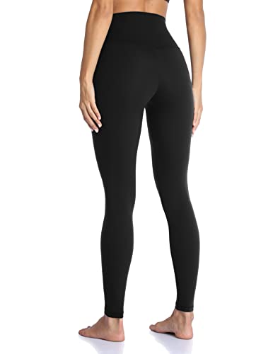 Colorfulkoala Women's High Waisted Tummy Control Workout Leggings Full Length Ultra Soft Yoga Pants 28" (M, Black)