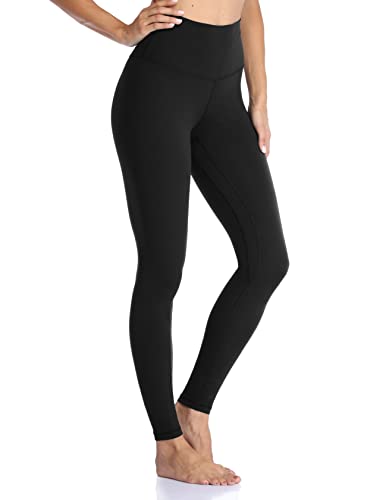 Colorfulkoala Women's High Waisted Tummy Control Workout Leggings Full Length Ultra Soft Yoga Pants 28" (M, Black)