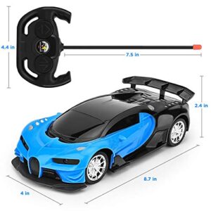 GaHoo Remote Control Car for Kids - 1/16 Scale Electric Remote Toy Racing, with Led Lights Rechargeable High-Speed Hobby Toy Vehicle, RC Car Gifts for Age 3 4 5 6 7 8 9 Year Old Boys Girls (Blue)