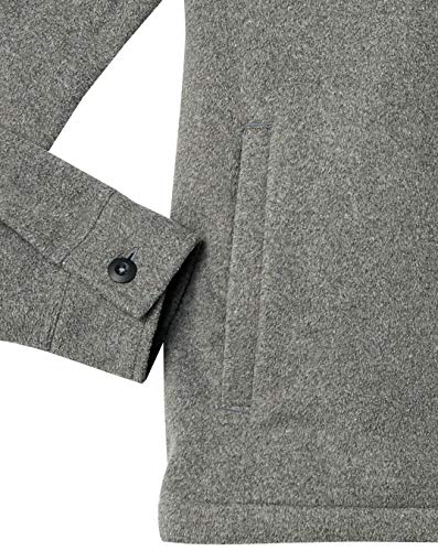 Amazon Essentials Men's Long-Sleeve Polar Fleece Shirt Jacket, Charcoal Heather, Large