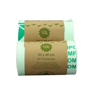 dameing compostable trash bags, biodegradable food waste bag for home office, 2.1 gallon 8liter, kitchen trash bags (100pcs)