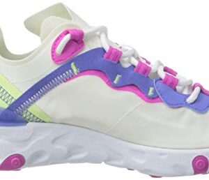 Nike Girls Race Running Shoe, White Fire Pink Sapphire Barely Volt, 3.5 Big Kid