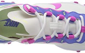 Nike Girls Race Running Shoe, White Fire Pink Sapphire Barely Volt, 3.5 Big Kid