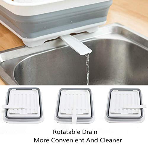 Collapsible Dish Drying Rack Portable Dinnerware Drainer Organizer for Kitchen RV Campers Travel Trailer Space Saving Kitchen Storage Tray