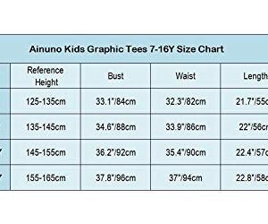 Ainuno Cat Shirts for Girls Boys Kids Cute Summer Clothes Short Sleeve Graphic Tees White Crewneck Size 7 8 Years Old,Cat