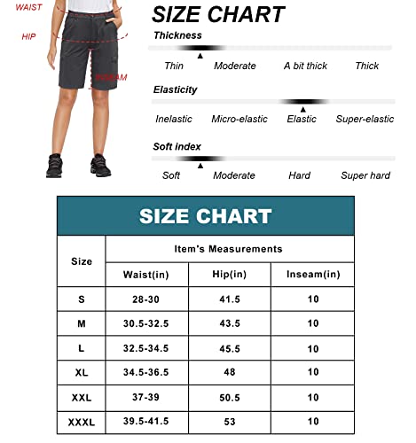 Libin Women's Lightweight Hiking Shorts Quick Dry Cargo Shorts Summer Travel Golf Shorts Outdoor Water Resistant Black S