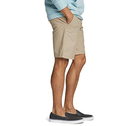 Eddie Bauer Men's Voyager Flex 10 Chino Shorts, Light Khaki, 34"