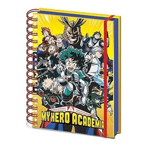 my hero academia s1 hardback wiro notebook, a5 lined pages (radial character burst design) - official merchandise