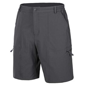 libin men's outdoor hiking shorts lightweight quick dry stretch cargo shorts travel fishing golf tactical shorts, grey l