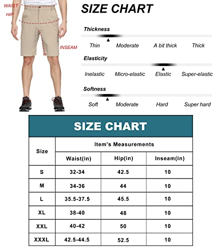 Libin Men's Outdoor Hiking Shorts Lightweight Quick Dry Stretch Cargo Shorts Travel Fishing Golf Tactical Shorts, Grey L