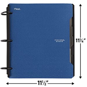 Five Star Flex Refillable Notebook + Study App, College Ruled Paper, 1-1/2 Inch TechLock Rings, Pockets, Tabs and Dividers, 300 Sheet Capacity, Blue (29324AD2)
