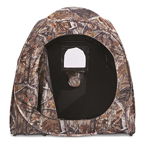 Guide Gear Deluxe Pop-Up Hunting Ground Blind, 1-2 Person Tent, Hunting Gear, Equipment, and Accessories, 4-Panel Spring Steel