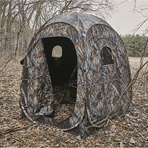 Guide Gear Deluxe Pop-Up Hunting Ground Blind, 1-2 Person Tent, Hunting Gear, Equipment, and Accessories, 4-Panel Spring Steel