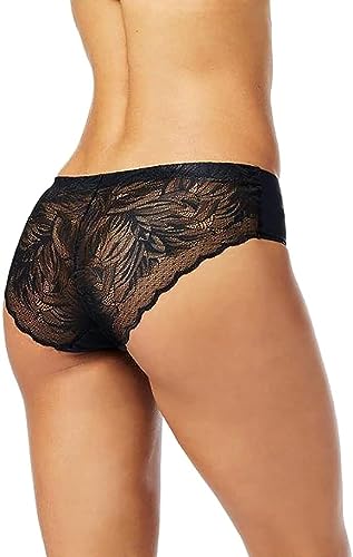 Vince Camuto Women's Underwear ? Seamless Lace Hipster Briefs (3 Pack), Size Medium, Black/Soft Violet/Taupe