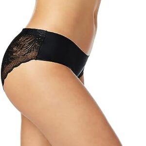 Vince Camuto Women's Underwear ? Seamless Lace Hipster Briefs (3 Pack), Size Medium, Black/Soft Violet/Taupe