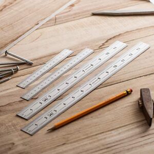 Mr. Pen- Machinist Ruler, 4 Pack (6, 8, 12, 14 inch), Metric Ruler, Millimeter Ruler, (1/64, 1/32, mm and .5 mm), 6 inch Ruler, Stainless Steel Ruler