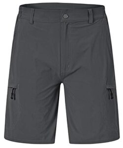 rdruko men's quick dry hiking cargo shorts lightweight outdoor fishing travel summer shorts with 6 zipper pockets(dark grey, us 36)