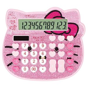 women calculators,breis creative cute solar energy calculator, 12 digit large lcd display, handheld for daily and basic office, pink (pink+pink)