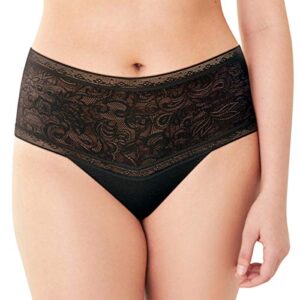 maidenform womens tummy smoothing lace thong panties, black, 5 us
