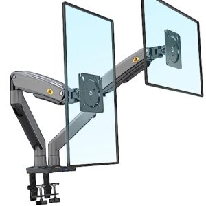 nb north bayou dual monitor desk mount stand full motion swivel computer monitor arm fits 2 screens up to 32'' with load capacity 6.6~26.4lbs for each monitor g75