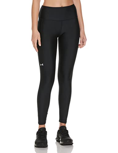 Under Armour Women's Standard HeatGear High No-Slip Waistband Pocketed Leggings, Black (001)/White, X-Large