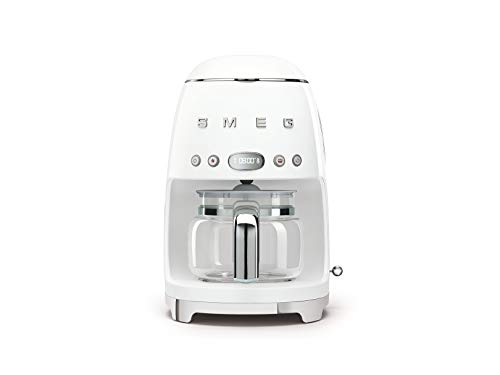 Smeg 50's Retro Style Aesthetic Drip Coffee Machine, White