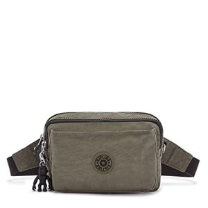 kipling women’s abanu crossbody bag, lightweight, adjustable nylon waist pack with multi-compartment zip pockets, green moss