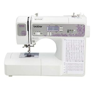 brother 150-stitch computerized sewing & quilting machine with wide table, white (rsq9285)
