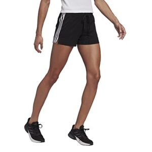 adidas Women's Essentials Slim 3-Stripes Shorts, Black/White, Medium