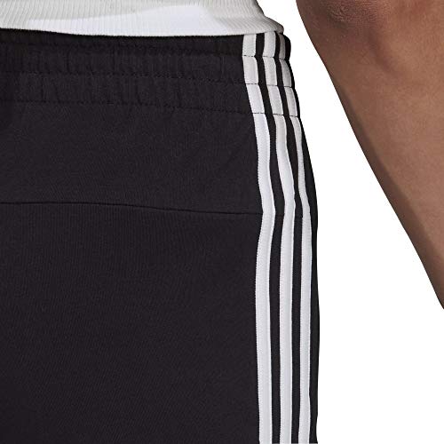 adidas Women's Essentials Slim 3-Stripes Shorts, Black/White, Medium