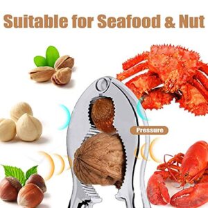 WintMing Lobster Crackers and Picks Seafood Tools Set Stainless Steel Lobster Shellers Crab Leg Crackers Walnut Clip Nut Crackers (NUTCK+PICK)