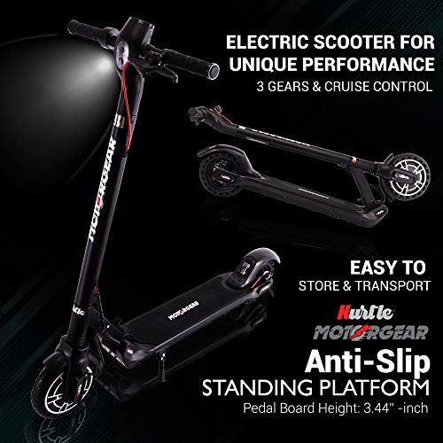 Folding Electric Scooter for Adults - 300W Brushless Motor Foldable Commuter Scooter w/ 8.5 Inch Pneumatic Tires, 3 Speed Up to 19MPH, 18 Miles, Disc Brake & ABS, for Adult & Kids - Hurtle HURES18-M5
