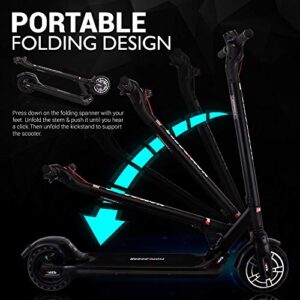 Folding Electric Scooter for Adults - 300W Brushless Motor Foldable Commuter Scooter w/ 8.5 Inch Pneumatic Tires, 3 Speed Up to 19MPH, 18 Miles, Disc Brake & ABS, for Adult & Kids - Hurtle HURES18-M5