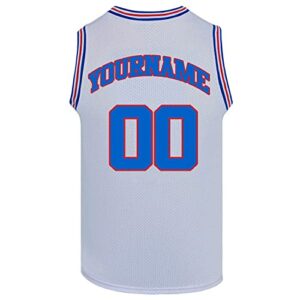 men's custom basketball jersey sititched name numbers movie sport shirt white xl