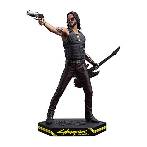 Dark Horse Comics Cyberpunk 2077 Rockboy Johnny Silverhand Action Figure Video Game Figurine with Samurai Emblem Base Stand