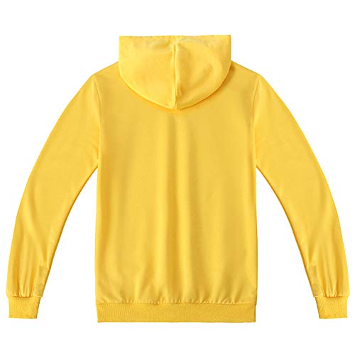 amropi Boy's Tracksuit Pullover Hoodie Jogging Pants Set 2 Pieces Sweatsuit (Yellow,8-9Years)