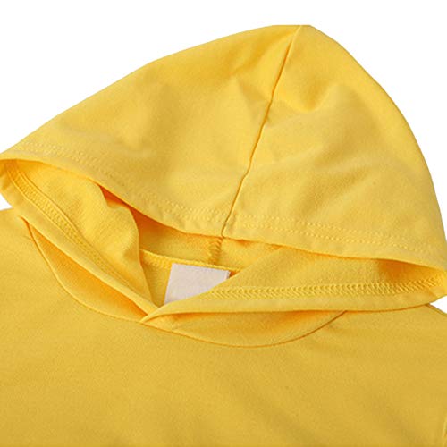 amropi Boy's Tracksuit Pullover Hoodie Jogging Pants Set 2 Pieces Sweatsuit (Yellow,8-9Years)