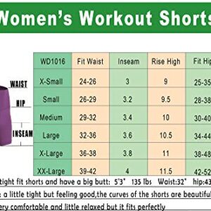 CADMUS Women's High Waist Yoga Shorts Spandex Running Side Pockets, 16#, Navy & Grey & Black,Medium