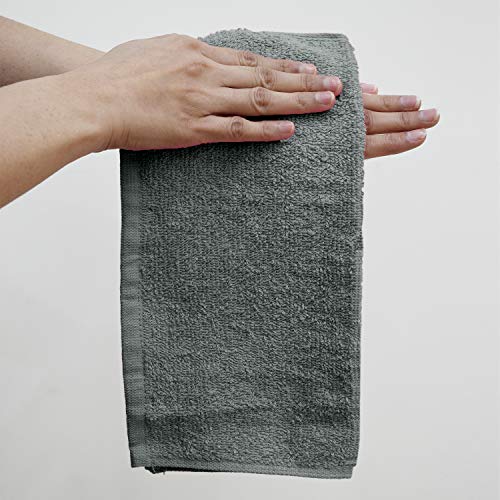 DAN RIVER 100% Cotton Washcloths 24 Pack Premium Quality Face and Body Cloth, Quick Dry and Highly Absorbent Essential Towels for Bathroom, Hand, Kitchen and Cleaning | 12x12 in | 400 GSM (Gray)