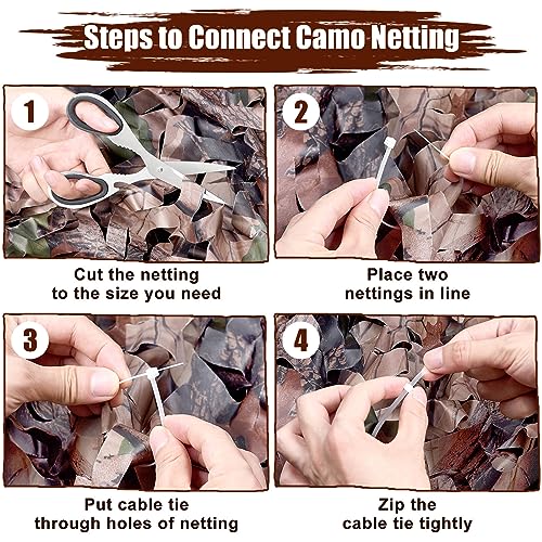 iunio Camo Netting Camouflage Netting, Camo Net Bulk Roll Camouflage Mesh Nets for Hunting Blind Deer Stand Military Party Decorations Sunshade Camping Shooting (6.5ftx4.9ft, Bionic Tree Camo)